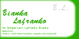 bianka lafranko business card